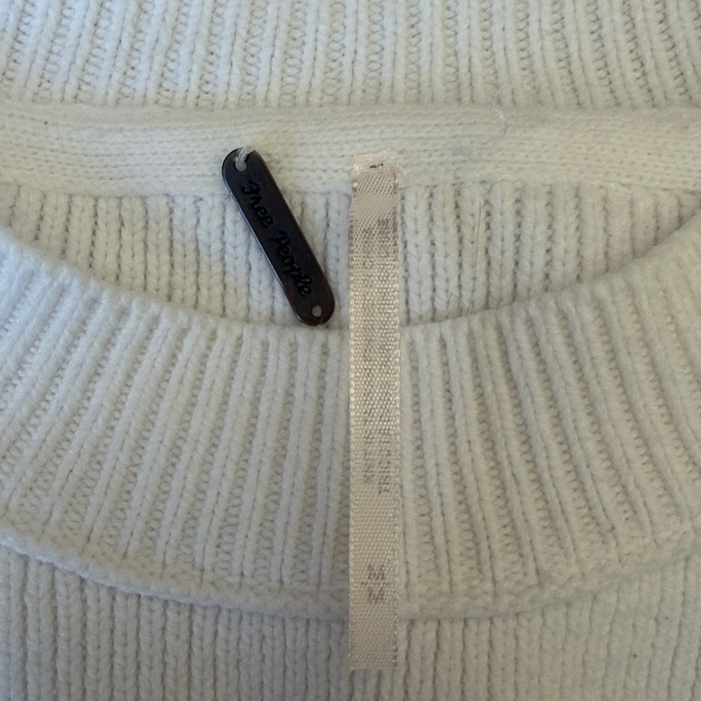 Free People Ivory Ribbed Sweater - Picture 2 of 3
